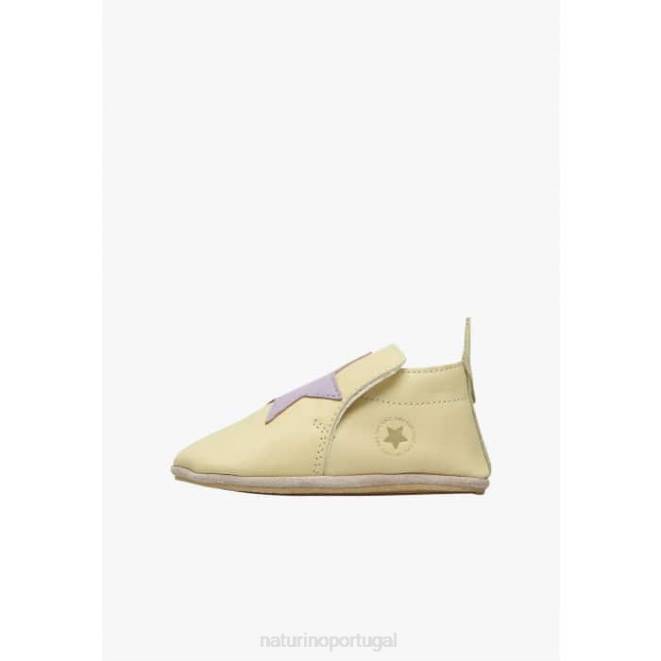 bebê Naturino amarelo myjy sapatos de berço de couro HTF817
