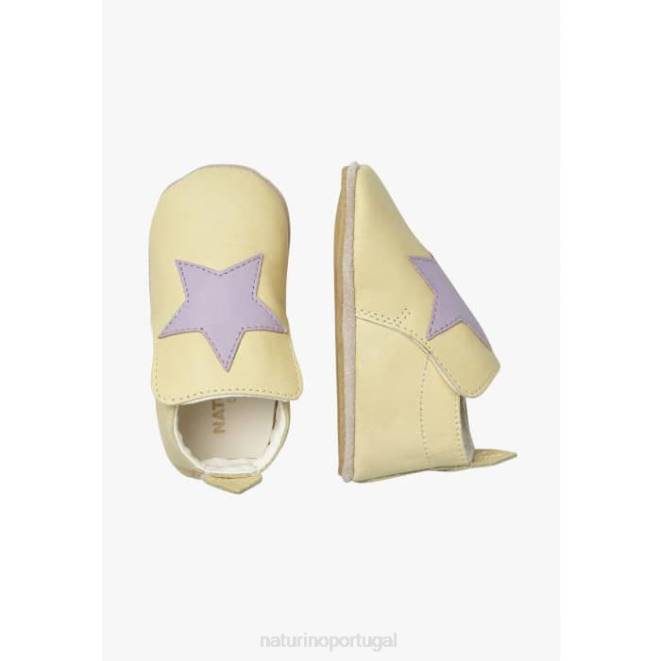bebê Naturino amarelo myjy sapatos de berço de couro HTF817
