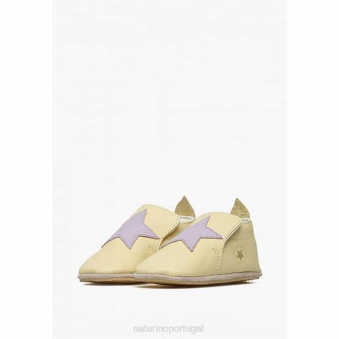 bebê Naturino amarelo myjy sapatos de berço de couro HTF817