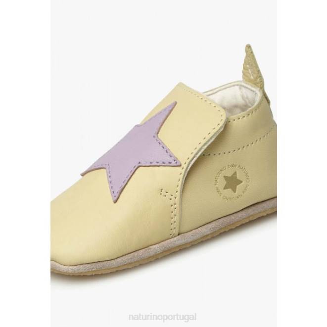 bebê Naturino amarelo myjy sapatos de berço de couro HTF817