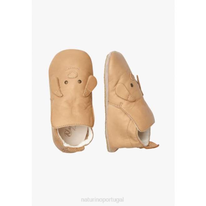 bebê Naturino avelã dlin sapato de berço com patch de cachorro HTF89