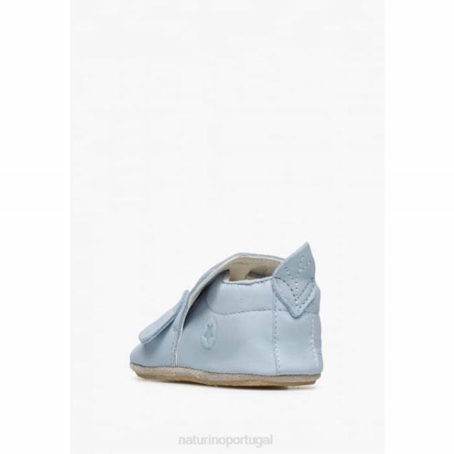 bebê Naturino azul claro dlin sapato de berço com patch de cachorrinho HTF88