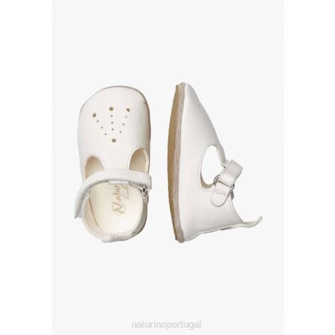bebê Naturino branco mup sapatos de berço semi-aberto HTF814