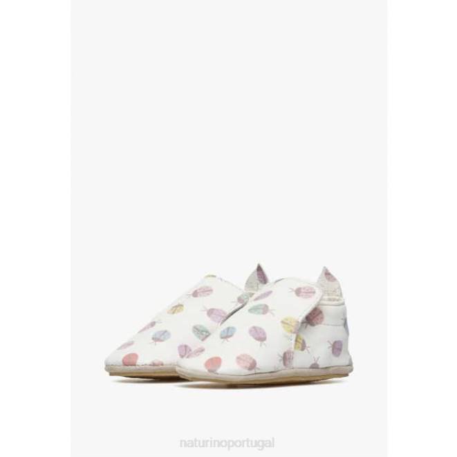 bebê Naturino creme plumard sapatinhos de berço com estampa de joaninha HTF86