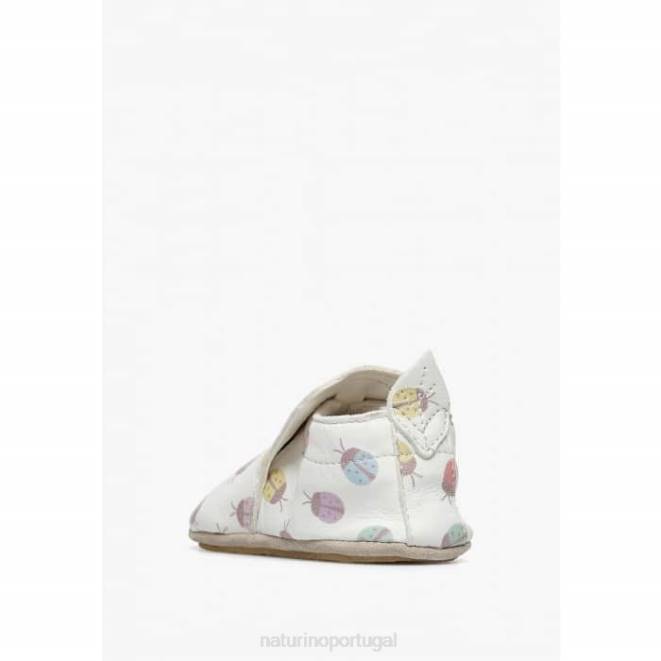 bebê Naturino creme plumard sapatinhos de berço com estampa de joaninha HTF86