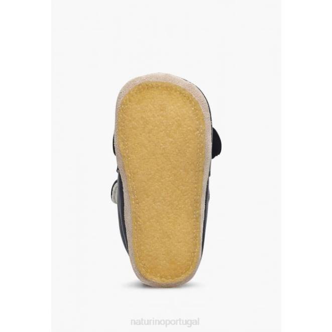 bebê Naturino marinha dlin sapato de berço com patch de cachorrinho HTF87