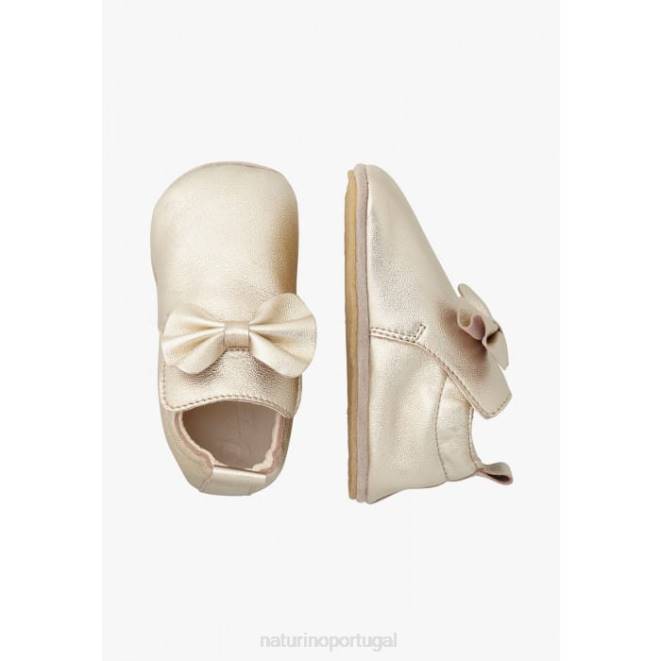 bebê Naturino platina conspirar sapatinhos de berço com laço HTF811