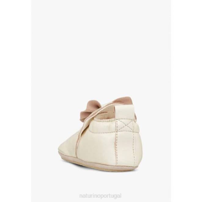 bebê Naturino platina conspirar sapatinhos de berço com laço HTF811