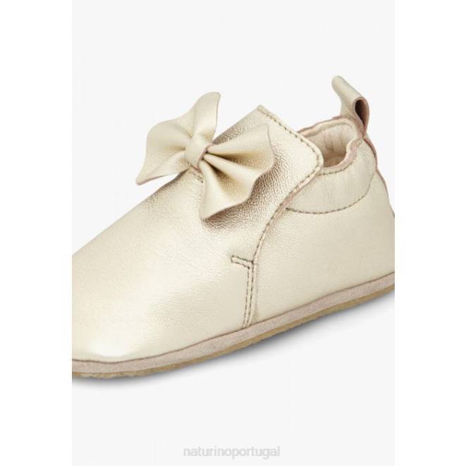 bebê Naturino platina conspirar sapatinhos de berço com laço HTF811