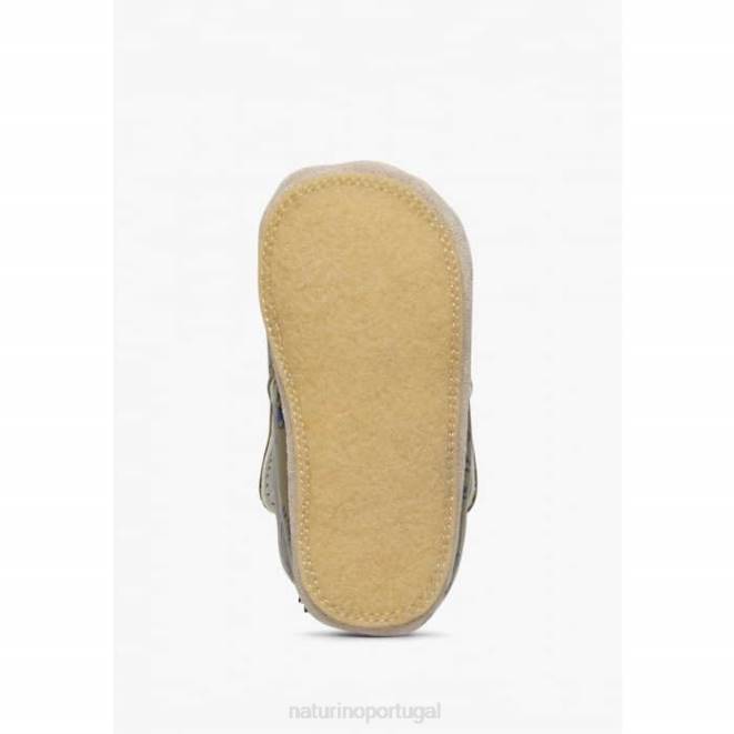bebê Naturino pomba cinza plumard sapato de berço com estampa de tigre HTF84