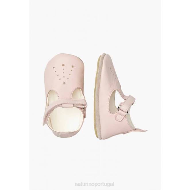 bebê Naturino rosa mup sapatos de berço semi-aberto HTF813