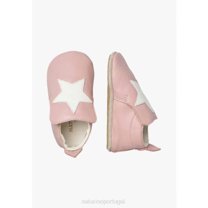 bebê Naturino rosa myjy sapatos de berço de couro HTF816