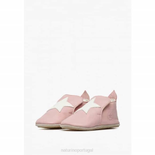 bebê Naturino rosa myjy sapatos de berço de couro HTF816