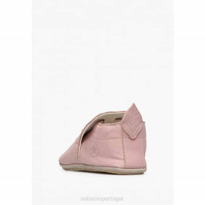 bebê Naturino rosa myjy sapatos de berço de couro HTF816