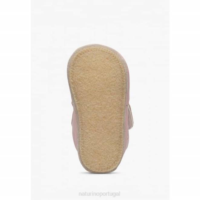 bebê Naturino rosa myjy sapatos de berço de couro HTF816