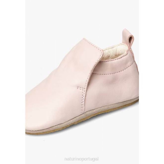 bebê Naturino rosa plumard sapatos de berço de couro nappa HTF83