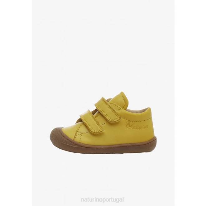 crianças Naturino amarelo casulo vl sapatos primeiros passos em couro napa HTF8276