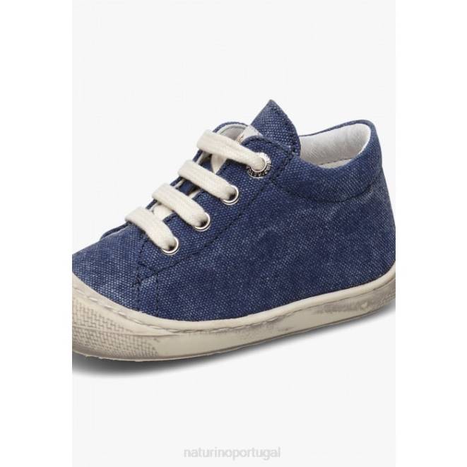 crianças Naturino azul casulo sapatos de primeiros passos de lona HTF8285