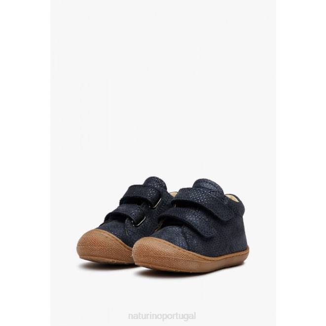crianças Naturino azul casulo vl sapatos de primeira etapa de camurça brilhante HTF8260