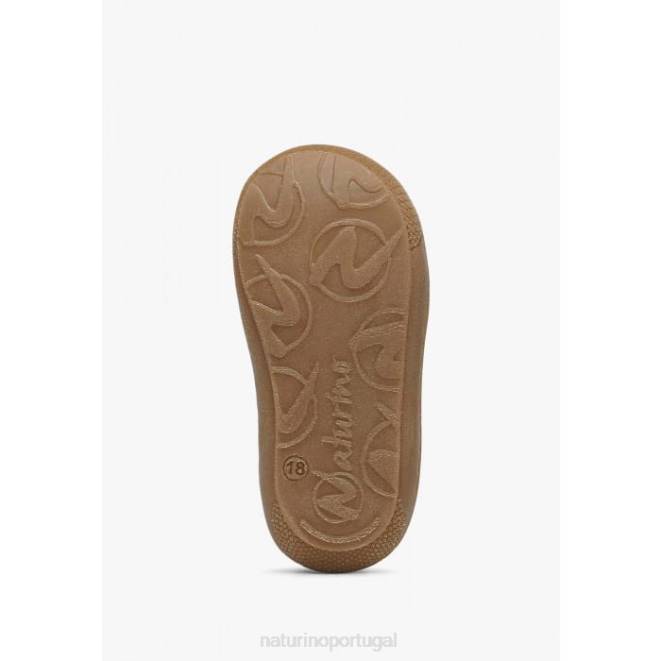 crianças Naturino pó rosa casulo sapato first step em couro com estampa de réptil HTF8256