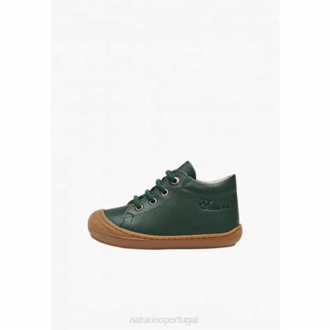 crianças Naturino verde escuro casulo sapatos infantis de couro napa HTF8258