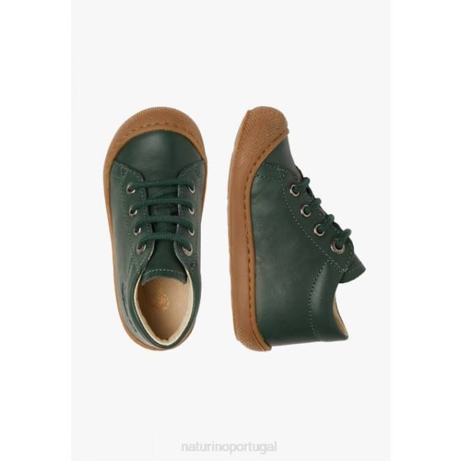 crianças Naturino verde escuro casulo sapatos infantis de couro napa HTF8258