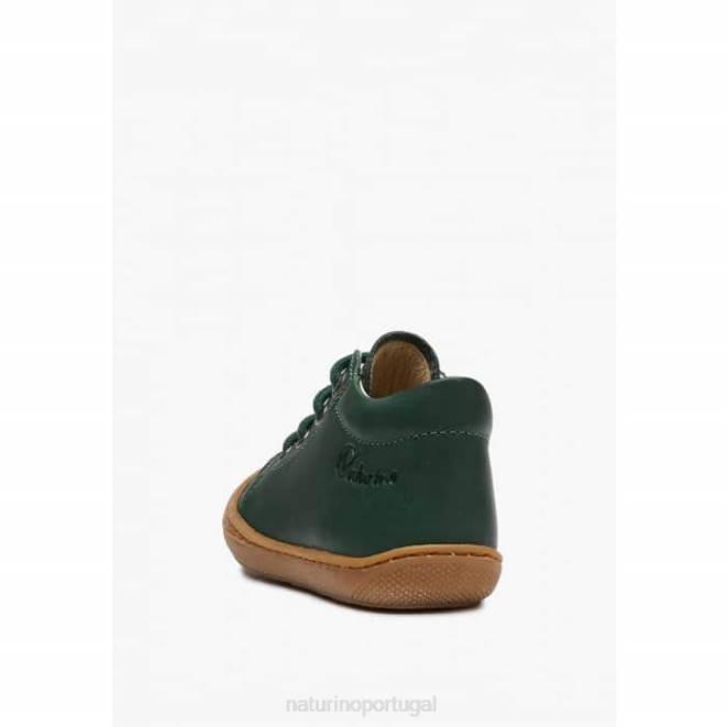 crianças Naturino verde escuro casulo sapatos infantis de couro napa HTF8258