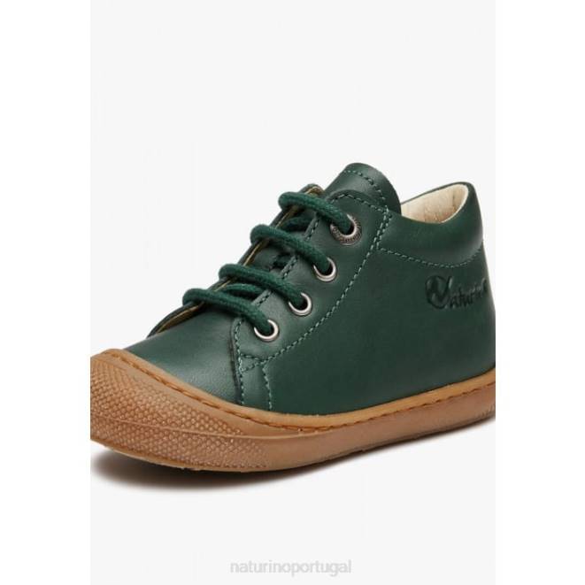 crianças Naturino verde escuro casulo sapatos infantis de couro napa HTF8258