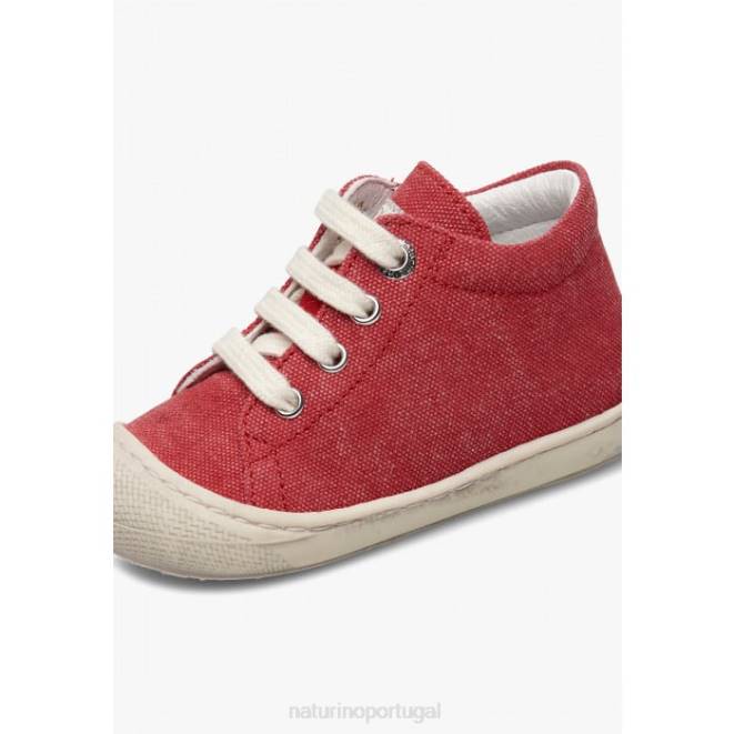 crianças Naturino vermelho casulo sapatos de primeiros passos de lona HTF8337