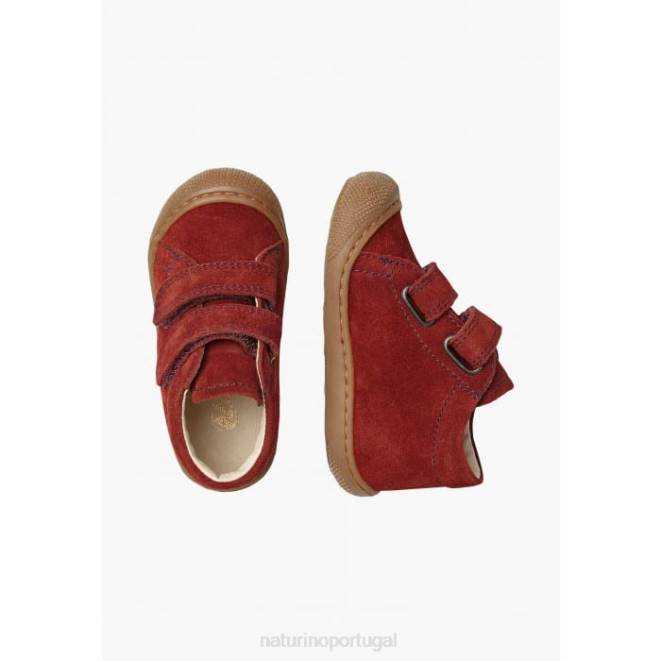 crianças Naturino vermelho casulo vl sapatos de primeiros passos de camurça HTF8259