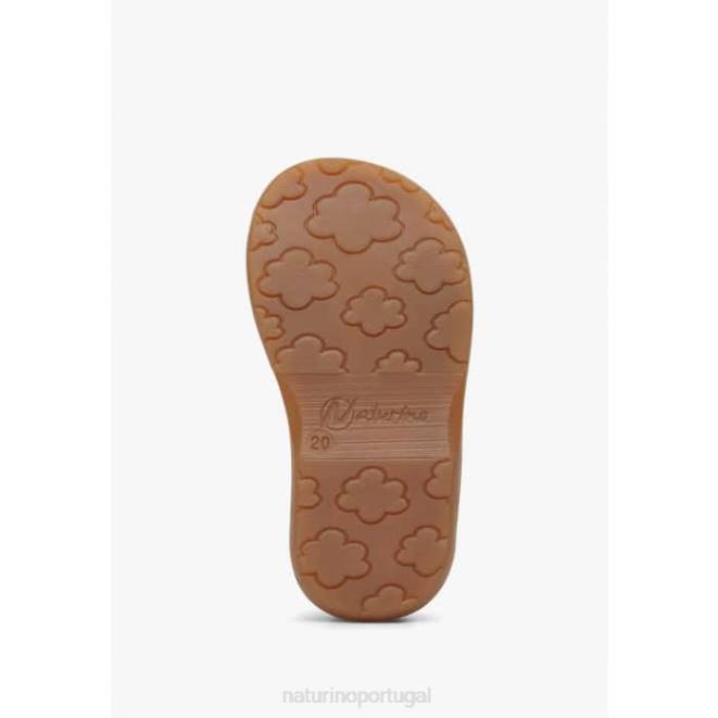 crianças Naturino abóbora quartzo sandália de couro com velcro HTF8320