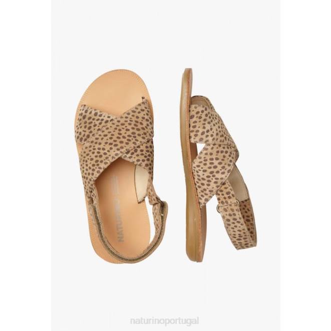 crianças Naturino areia imani sandália de camurça com estampa de pônei HTF8553