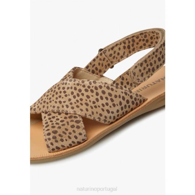 crianças Naturino areia imani sandália de camurça com estampa de pônei HTF8553