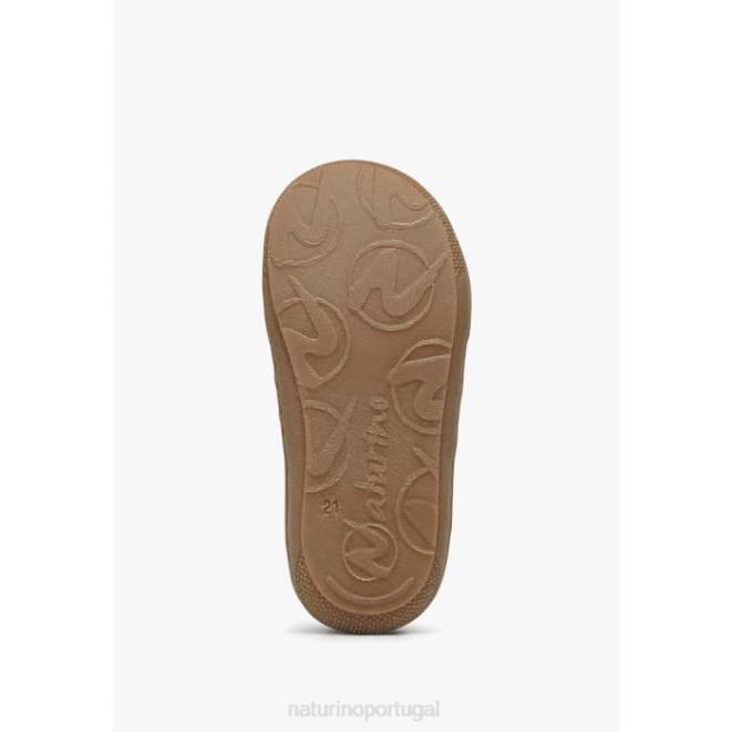 crianças Naturino azul Magali sandália semi-fechada com flores aplicadas HTF8593