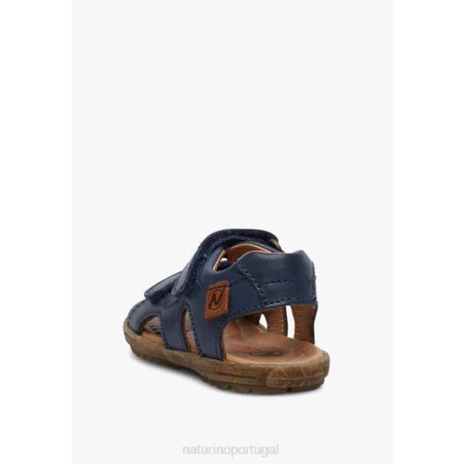 crianças Naturino azul céu sandálias de couro napa HTF8359