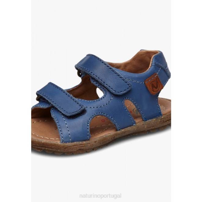 crianças Naturino azul claro céu sandálias de couro napa HTF8288