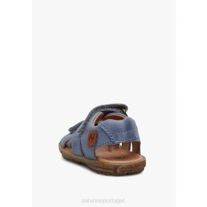 crianças Naturino azul claro céu sandálias de couro napa HTF8289