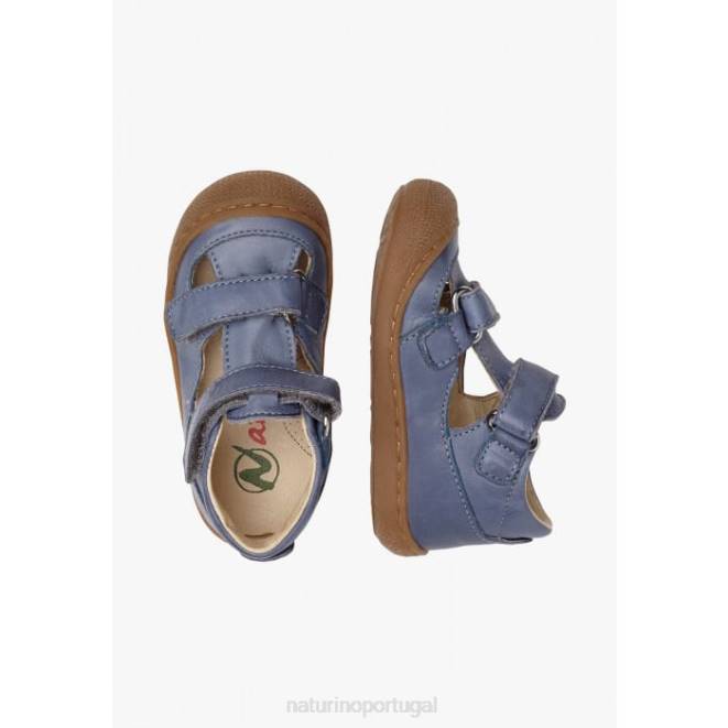 crianças Naturino azul claro inchado sandália semi fechada HTF8577