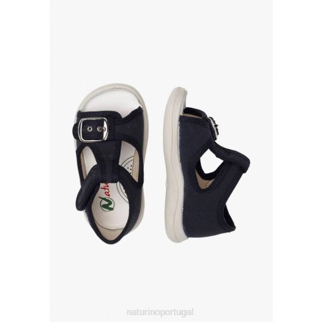 crianças Naturino azul paros sandálias abertas em tecido HTF8270