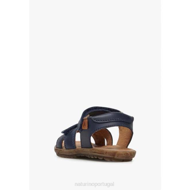 crianças Naturino azul sol sandálias de couro napa HTF8352