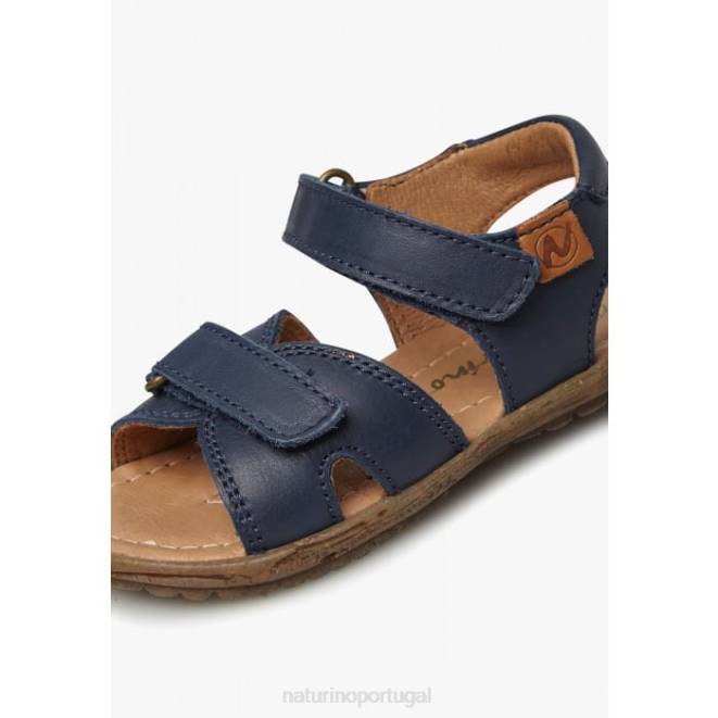 crianças Naturino azul sol sandálias de couro napa HTF8352