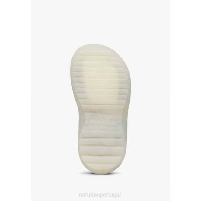 crianças Naturino branco begônia sandália de couro com flores aplicadas HTF8246