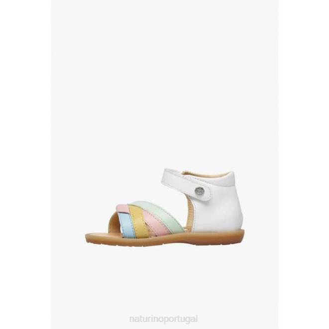crianças Naturino branco joenee sandálias de couro HTF8321