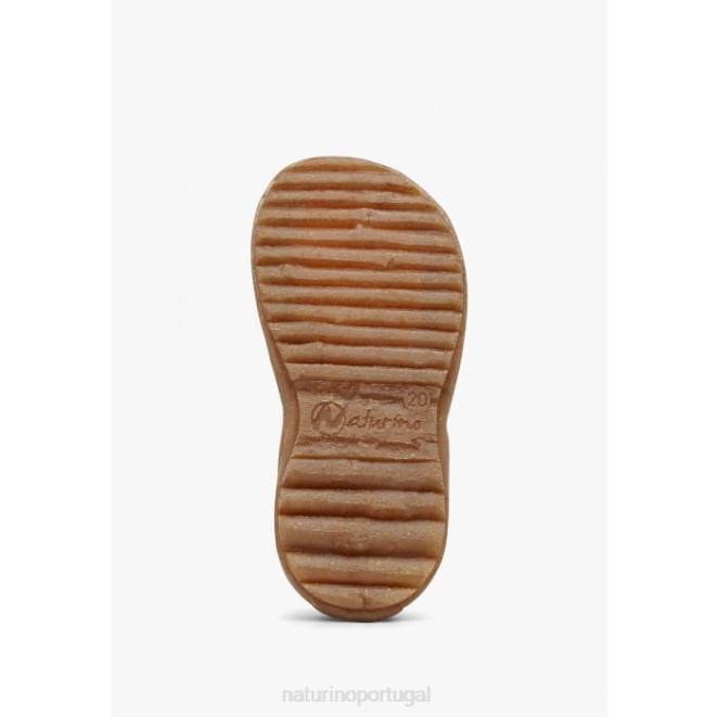 crianças Naturino creme ver sandália de couro com estampa de damasco HTF8303