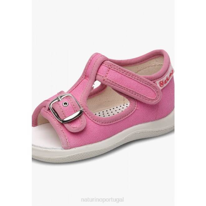 crianças Naturino fúcsia paros sandálias abertas em tecido HTF8274