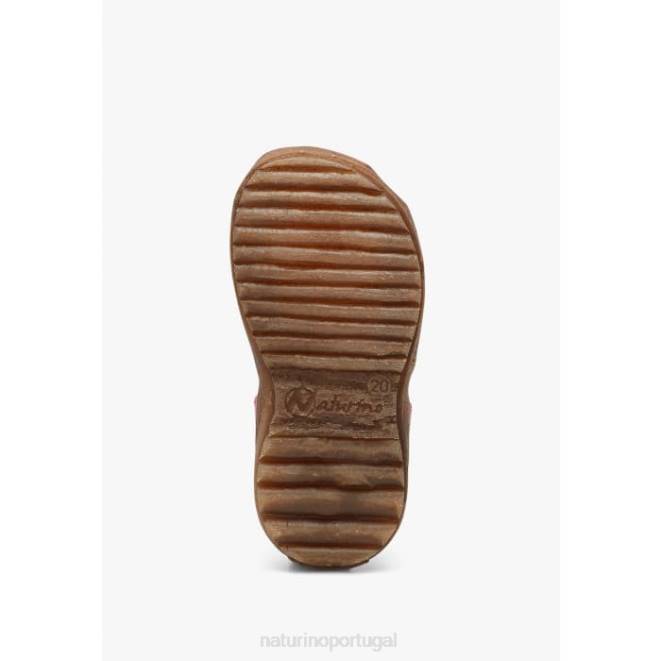 crianças Naturino fúcsia ver sandálias de couro semi-fechadas HTF8292