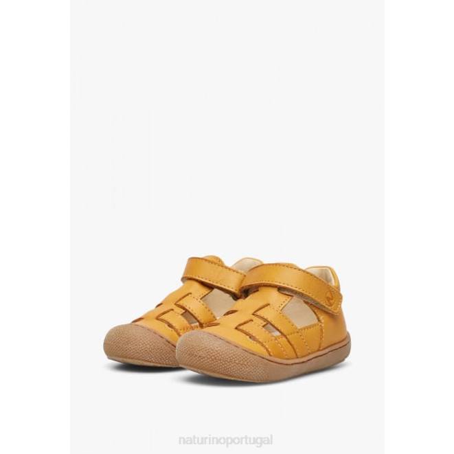 crianças Naturino laranja dormir sandália semi-aberta de couro HTF8346