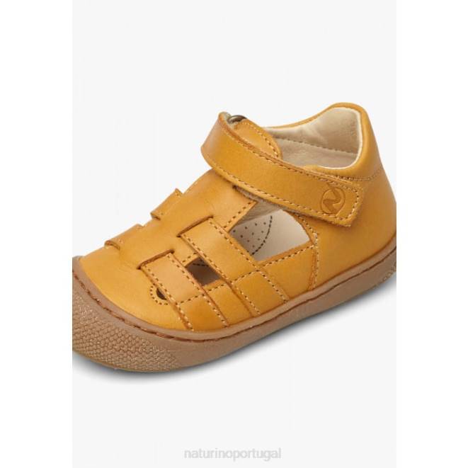 crianças Naturino laranja dormir sandália semi-aberta de couro HTF8346
