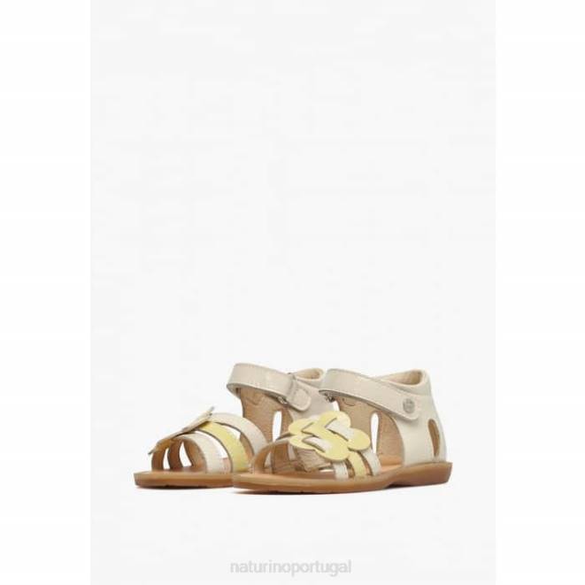 crianças Naturino leite betenilde sandálias de couro envernizado HTF8324