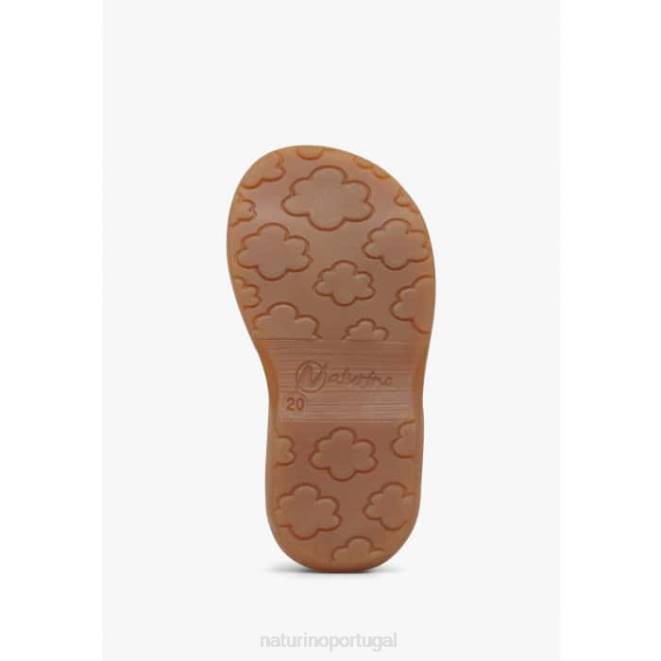 crianças Naturino leite quartzo sandália de couro com estampa HTF8296
